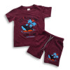 Surfing Shark T-shirt & Pant Set Red Wine